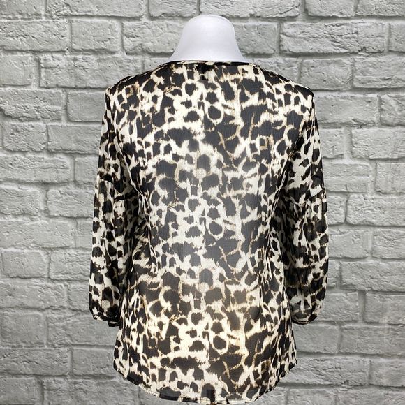 Talbots Leopard Print Sheer Blouse - Picture 4 of 5